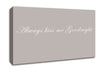 Love Quote Always Kiss Me Goodnight Beige Canvas Wall Art