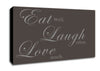Kitchen Quote Eat Laugh Love Chocolate Canvas Wall Art