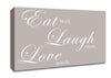Kitchen Quote Eat Laugh Love Beige Canvas Wall Art