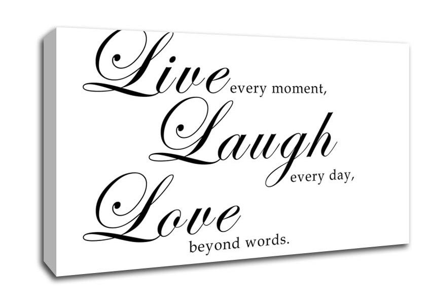 Love Quote Live Laugh Love 2 White Canvas Wall Art