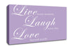Love Quote Live Laugh Love 2 Lilac Canvas Wall Art