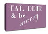 Kitchen Quote Eat Drink n Be Merry Dusty Pink Canvas Wall Art