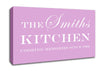 Kitchen Quote Your Family Name And Date Kitchen Pink Canvas Wall Art
