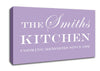 Kitchen Quote Your Family Name And Date Kitchen Lilac Canvas Wall Art