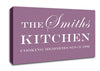 Kitchen Quote Your Family Name And Date Kitchen Dusty Pink Canvas Wall Art