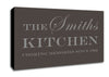 Kitchen Quote Your Family Name And Date Kitchen Chocolate Canvas Wall Art