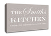 Kitchen Quote Your Family Name And Date Kitchen Beige Canvas Wall Art