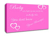 Music Quote Baby You Light Up My World 1D Vivid Pink Canvas Wall Art