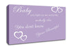 Music Quote Baby You Light Up My World 1D Lilac Canvas Wall Art