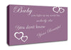 Music Quote Baby You Light Up My World 1D Dusty Pink Canvas Wall Art