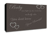 Music Quote Baby You Light Up My World 1D Chocolate Canvas Wall Art