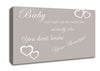 Music Quote Baby You Light Up My World 1D Beige Canvas Wall Art