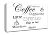 Kitchen Quote Coffee Delight White Canvas Wall Art