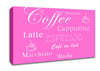 Kitchen Quote Coffee Delight Vivid Pink Canvas Wall Art