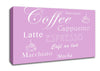 Kitchen Quote Coffee Delight Pink Canvas Wall Art