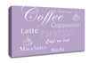 Kitchen Quote Coffee Delight Lilac Canvas Wall Art