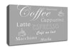 Kitchen Quote Coffee Delight Grey White Canvas Wall Art
