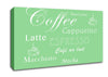 Kitchen Quote Coffee Delight Green Canvas Wall Art