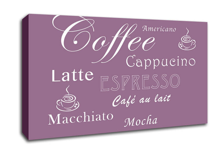 Kitchen Quote Coffee Delight Dusty Pink Canvas Wall Art