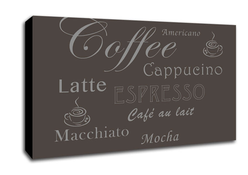 Kitchen Quote Coffee Delight Chocolate Canvas Wall Art