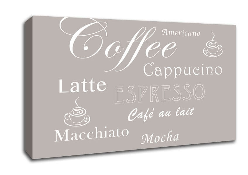 Kitchen Quote Coffee Delight Beige Canvas Wall Art