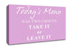 Kitchen Quote Todays Menu Has Two Choices Pink Canvas Wall Art