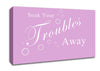 Bathroom Quote Soak Your Troubles Away Pink Canvas Wall Art