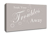 Bathroom Quote Soak Your Troubles Away Beige Canvas Wall Art