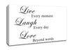 Love Quote Live Laugh Love White Canvas Wall Art