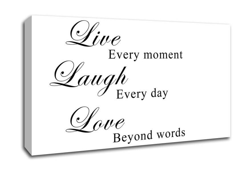 Love Quote Live Laugh Love White Canvas Wall Art
