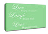 Love Quote Live Laugh Love Green Canvas Wall Art