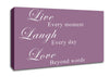 Love Quote Live Laugh Love Dusty Pink Canvas Wall Art
