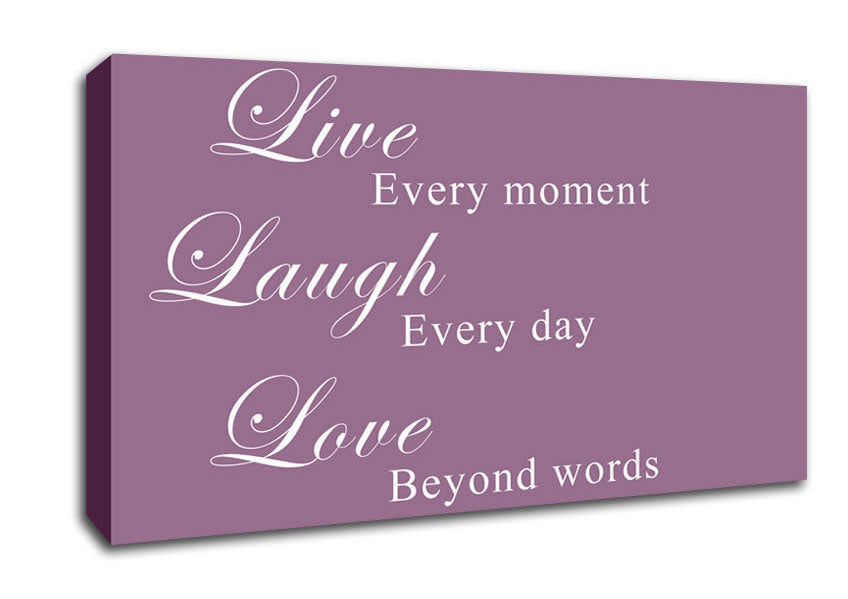 Love Quote Live Laugh Love Dusty Pink Canvas Wall Art