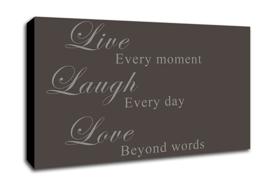 Love Quote Live Laugh Love Chocolate Canvas Wall Art