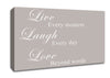 Love Quote Live Laugh Love Beige Canvas Wall Art
