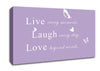 Love Quote Live Every Moment Lilac Canvas Wall Art