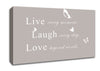 Love Quote Live Every Moment Beige Canvas Wall Art