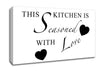 Kitchen Quote This Kitchen Is Seasoned With Love White Canvas Wall Art