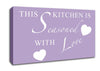 Kitchen Quote This Kitchen Is Seasoned With Love Lilac Canvas Wall Art