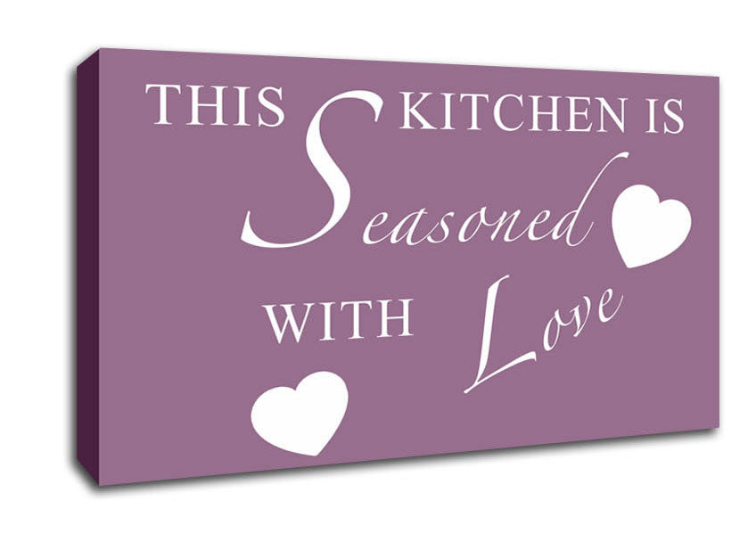 Kitchen Quote This Kitchen Is Seasoned With Love Dusty Pink Canvas Wall Art