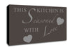 Kitchen Quote This Kitchen Is Seasoned With Love Chocolate Canvas Wall Art