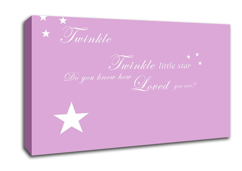 Nursery Quote Twinkle Twinkle Little Star 1 Pink Canvas Wall Art