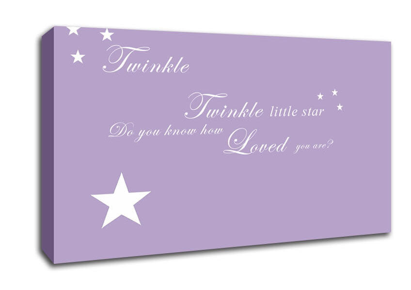 Nursery Quote Twinkle Twinkle Little Star 1 Lilac Canvas Wall Art