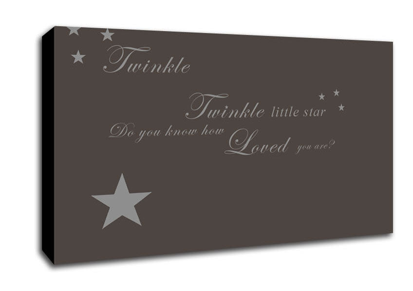 Nursery Quote Twinkle Twinkle Little Star 1 Chocolate Canvas Wall Art