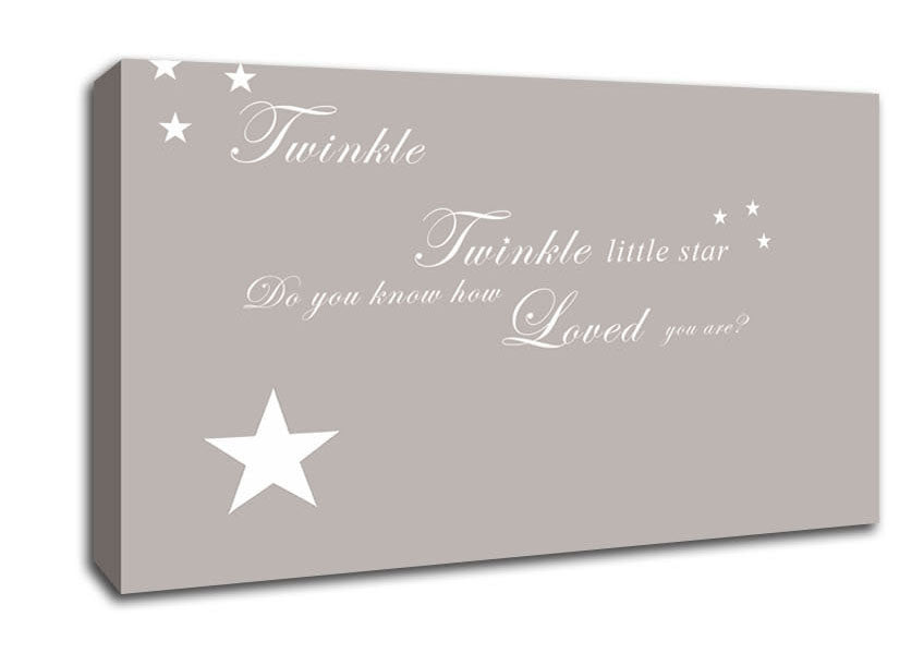 Nursery Quote Twinkle Twinkle Little Star 1 Beige Canvas Wall Art