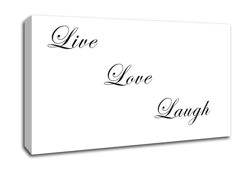 Love Quote Live Love Laugh White Canvas Wall Art