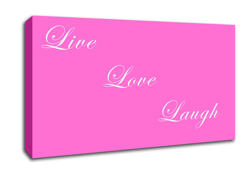 Love Quote Live Love Laugh Vivid Pink Canvas Wall Art