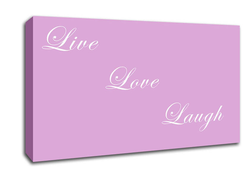 Love Quote Live Love Laugh Pink Canvas Wall Art