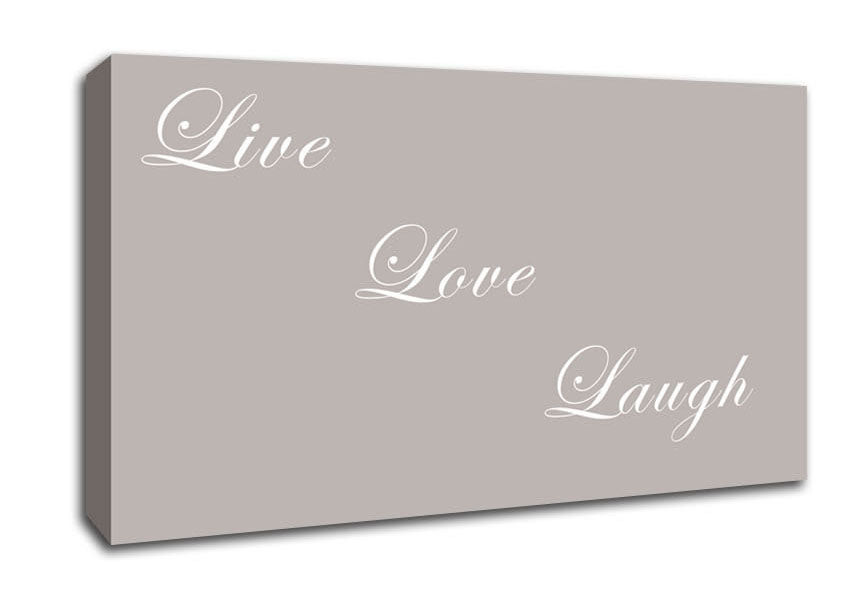 Love Quote Live Love Laugh Beige Canvas Wall Art