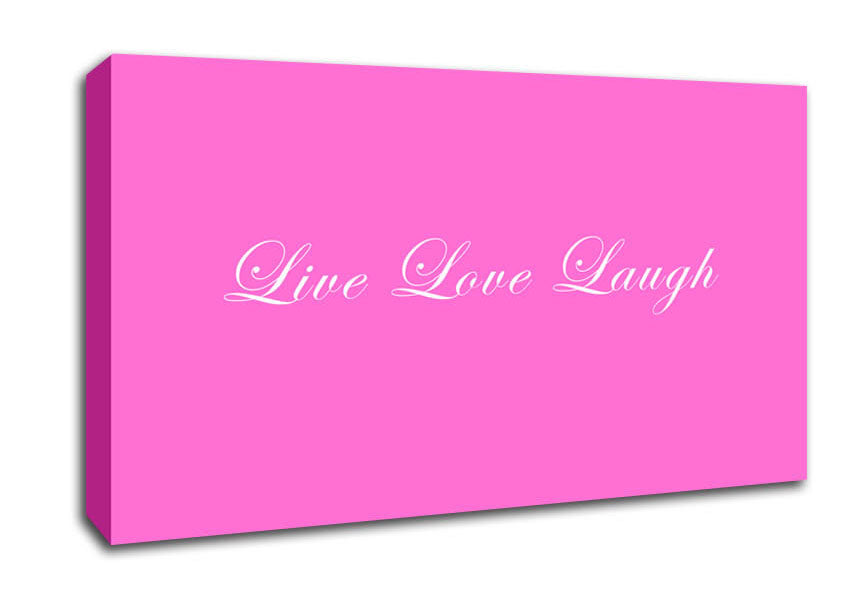 Love Quote Live Love Laugh 2 Vivid Pink Canvas Wall Art